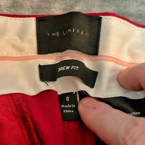 The Limited Drew Fit Red Pants Size 8 Cotton Blend - Picture 4 of 8